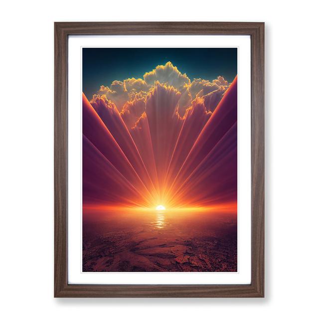 Marvellous Sunset - Picture Frame Graphic Art 17 Stories Frame Colour: Walnut, Size: 46cm H x 34cm W x 2cm D on Productcaster.