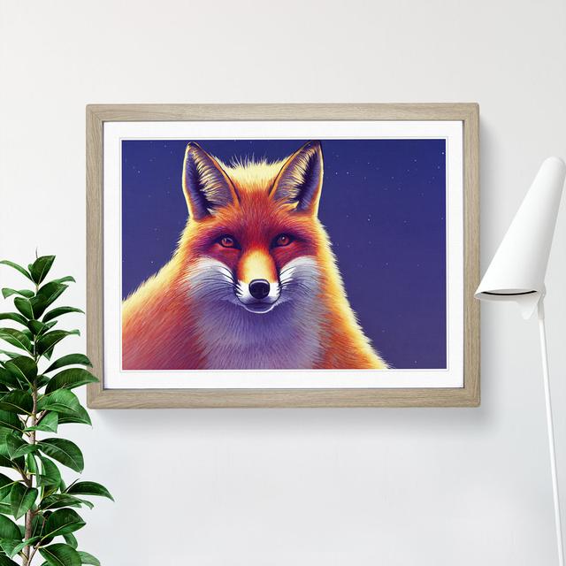 Fab Fox - Picture Frame Painting Alpen Home Frame Colour: Oak, Size: 46cm H x 64cm W x 2cm D on Productcaster.