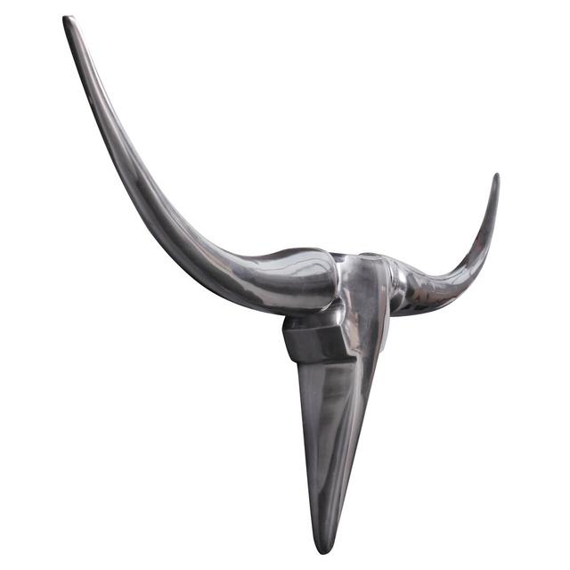 Bull Antler Wall Décor Trent Austin Design Size: 60 cm H x 125 cm W x 10 cm D, Colour: Silver on Productcaster.