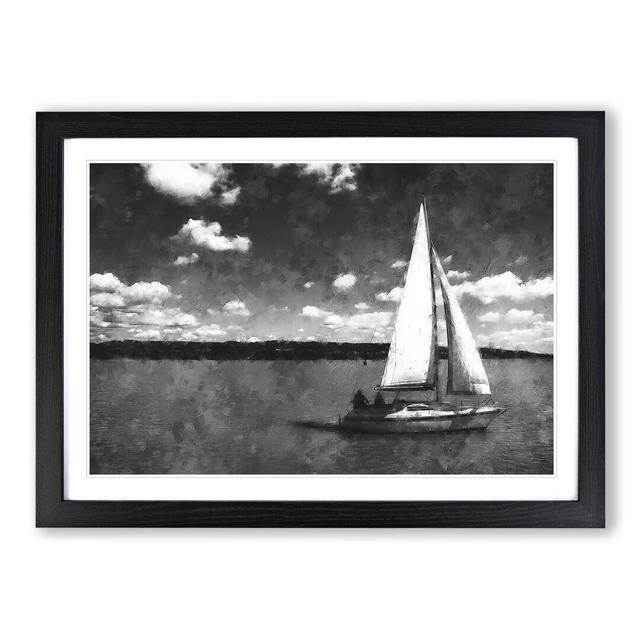 Sailing Boat Vol.3 - Picture Frame Graphic Art East Urban Home Size: 27cm H x 36cm W x 2cm D, Frame Option: Black Framed on Productcaster.