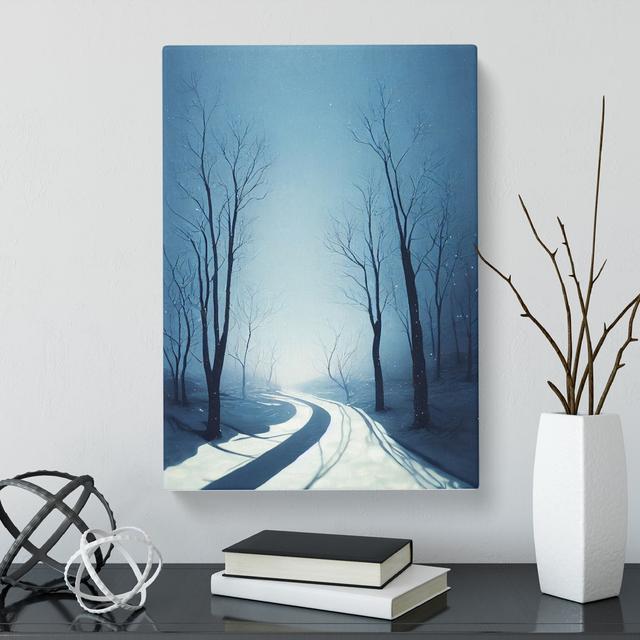 CAN-V0523-2905X Winter Landscape Path - Wrapped Canvas Print Marlow Home Co. Size: 50cm H x 35cm W on Productcaster.