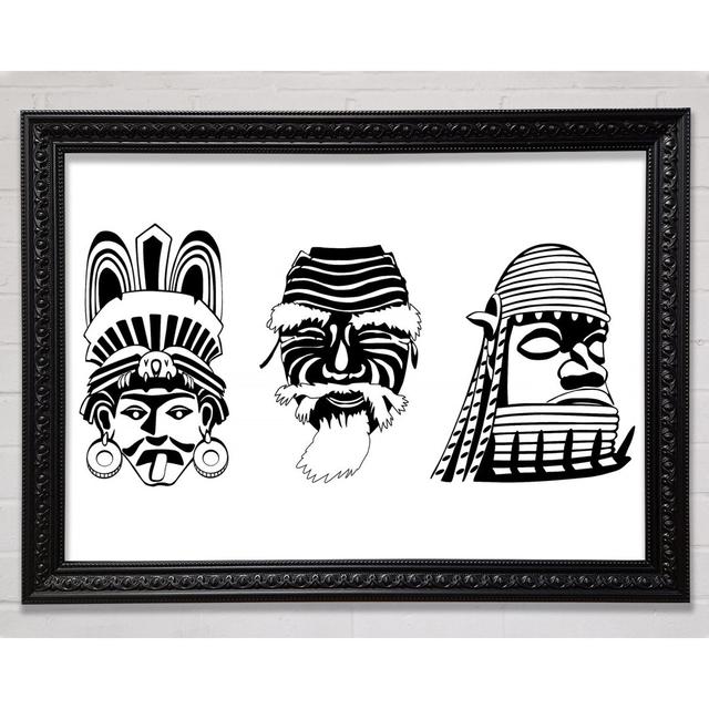 Mayan Masks Framed Print Bright Star Size: 29.7cm H x 42cm W on Productcaster.