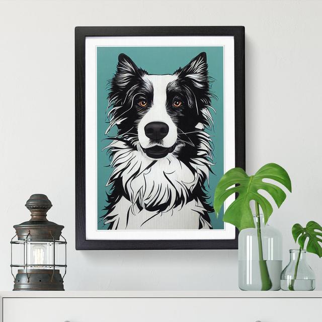 Border Collie Graffiti - Single Picture Frame Graphic Art Marlow Home Co. Size: 34cm H x 25cm W, Format: Grey Framed on Productcaster.