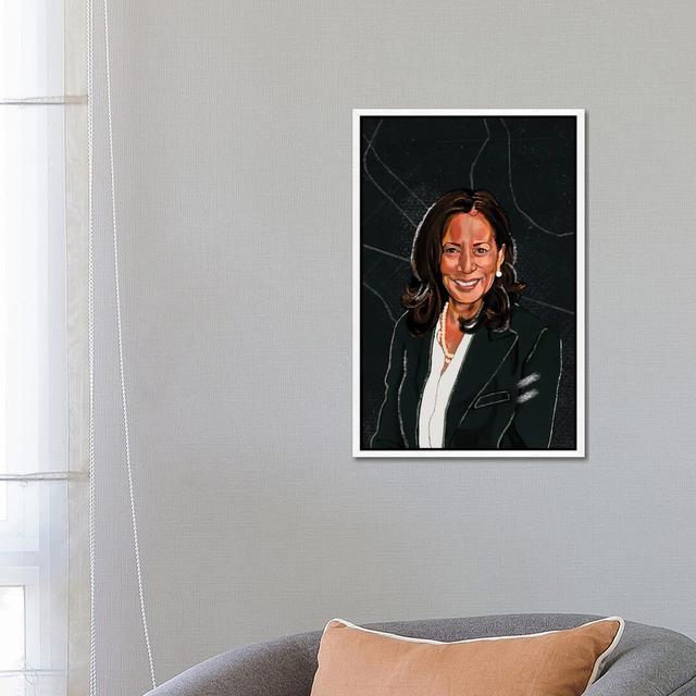 Kamala Harris by Domonique Brown - Print on Canvas Ebern Designs Size: 66.04cm H x 45.72cm W x 3.81cm D, Format: White Framed on Productcaster.