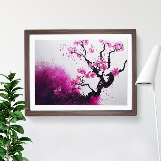 Cherry Blossom Tree Flowers Vol.2 - Single Picture Frame Painting Rosalind Wheeler Size: 46cm H x 64cm W x 2cm D, Frame Colour: Walnut on Productcaster.