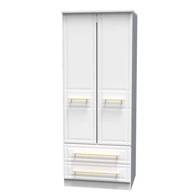 Fully Assembled 3 Door Wardrobe Welcome Furniture Size: 197cm H x 111cm W x 53cm D, Finish: White Ash on Productcaster.