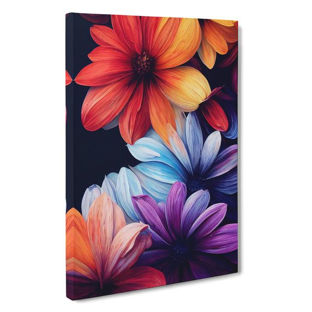 XC1022-1571X Colourful Flowers No.1 - Wrapped Canvas Print Marlow Home Co. Size: 76cm H x 50cm W x 3cm D on Productcaster.