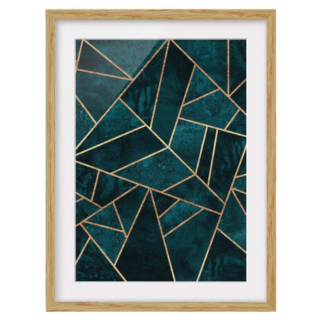 Dark Turquoise with Gold - Picture Frame Graphic Art Canora Grey Frame Option: Brown Framed, Size: 55cm H x 40cm W x 2cm D on Productcaster.