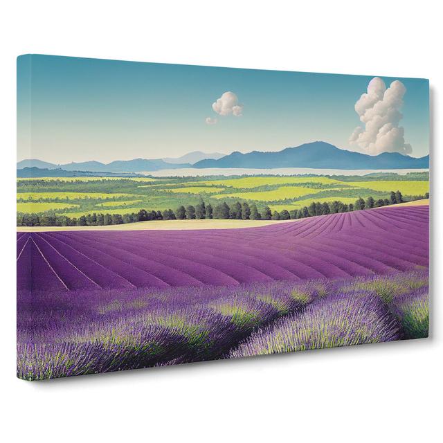 Evolving Lavender Flower Field - Wrapped Canvas Graphic Art Lily Manor on Productcaster.