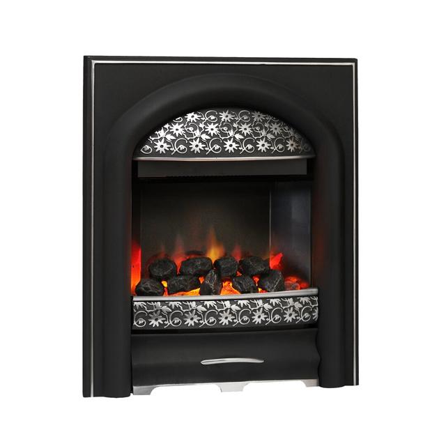 Elsa Electric Inset Fire Belfry Heating Finish: Black/Silver on Productcaster.