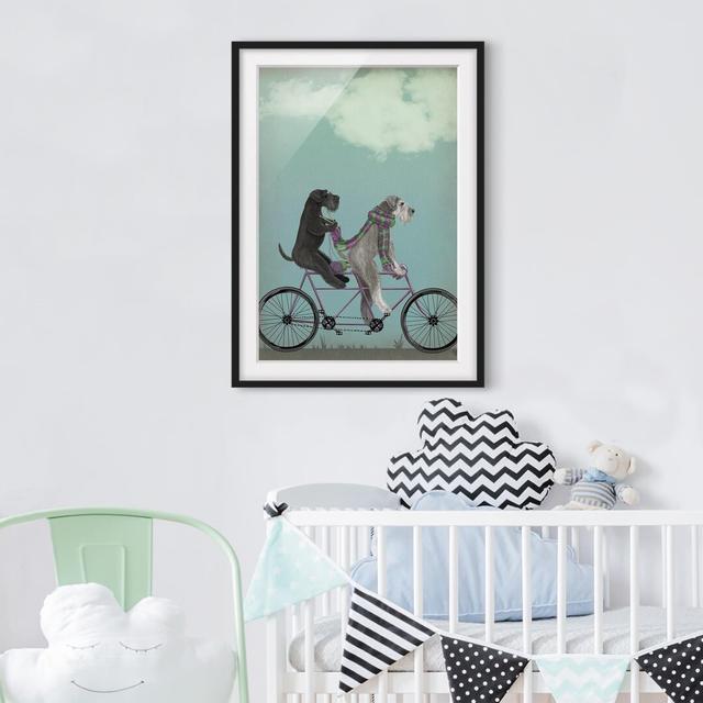 Picture With Frame - Bike Tour - Schnauzer Tandem - Portrait 4:3 Maturi Frame Option: Black, Size: 70cm H x 50cm W x 2cm D on Productcaster.