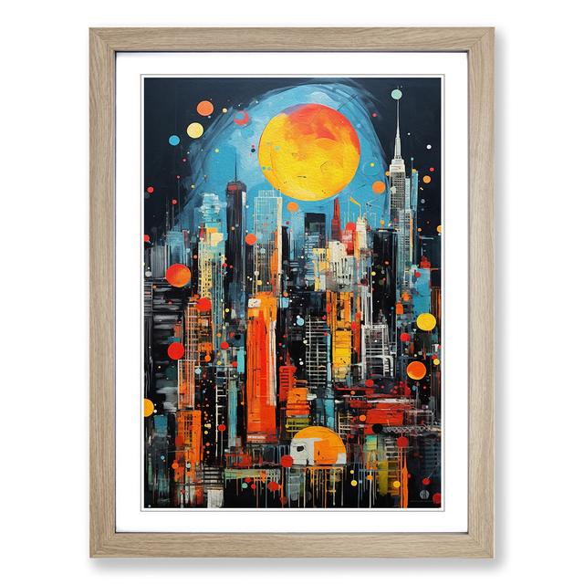 XYZ-FRM-V1223-5789 Print 17 Stories Size: 46cm H x 34cm W x 2cm D, Frame Colour: Oak on Productcaster.