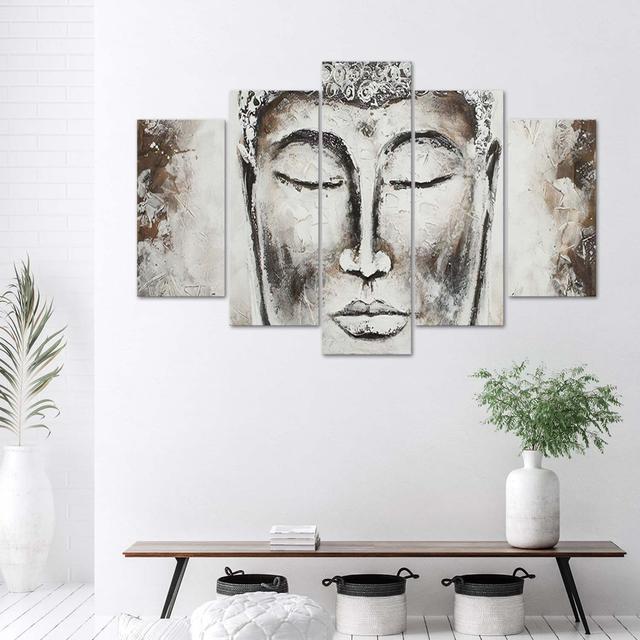 Leinwandbild Buddha Grey Zen Spa BohoLiving Größe: 100 cm H x 150 cm B on Productcaster.