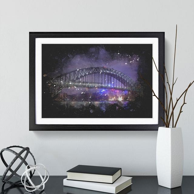 Harbour Bridge in Sydney - Picture Frame Graphic Art East Urban Home Frame Option: Black Framed, Size: 27cm H x 36cm W x 2cm D on Productcaster.