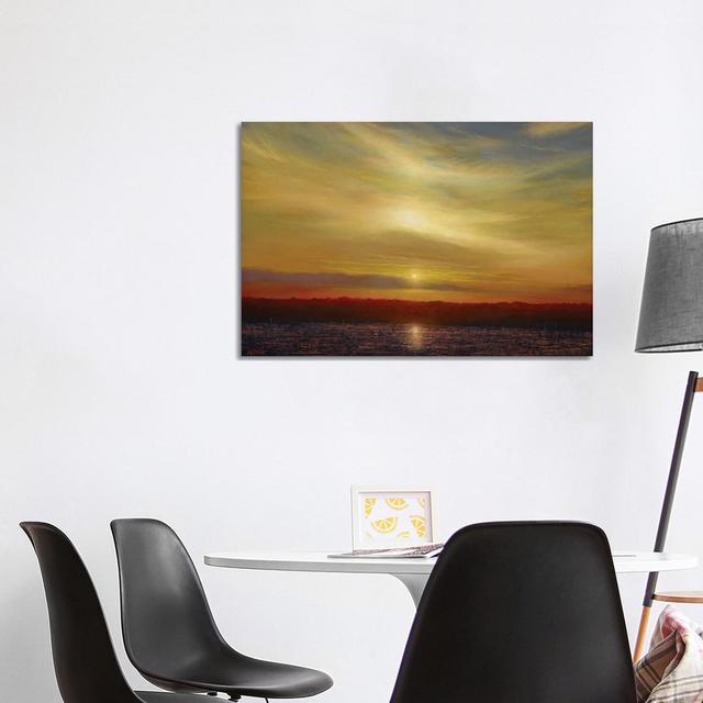 Sunset From Ocean Cliff - Newport, RI by Ken Salaz - Wrapped Canvas Photograph House of Hampton Size: 66.04cm H x 101.6cm W x 1.91cm D on Productcaster.