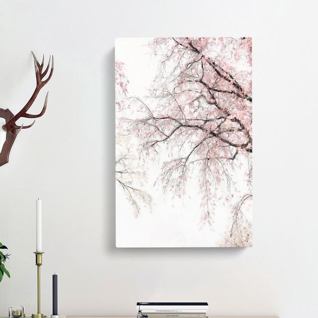 A Pink Cherry Blossom Tree Abstract - Wrapped Canvas Painting Print East Urban Home Size: 50cm H x 35cm W x 3cm D on Productcaster.