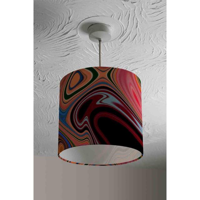 Pyschedelic Marble Cotton Drum Lamp Shade Ebern Designs Size: 22cm H x 25cm W x 25cm D on Productcaster.