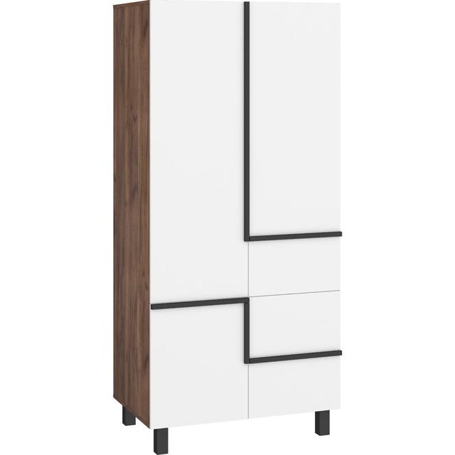 Barnesbury 4 Door Wardrobe 17 Stories Finish: Saddle Brown/White on Productcaster.