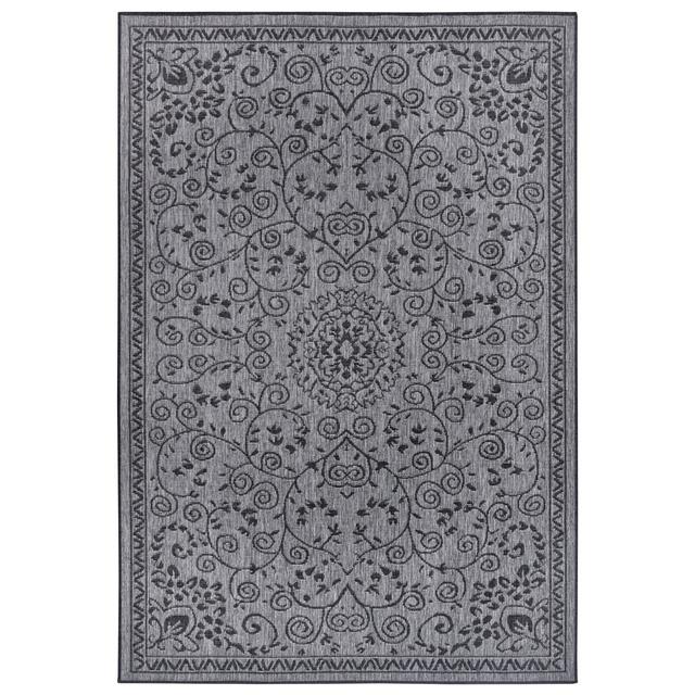 Leyte In- und Outdoor Teppich Orientalisch - Wetterfest Orient für Garten, Balkon - Night Silver Northrugs Teppichgröße: Rechteckig 120 x 170 cm on Productcaster.