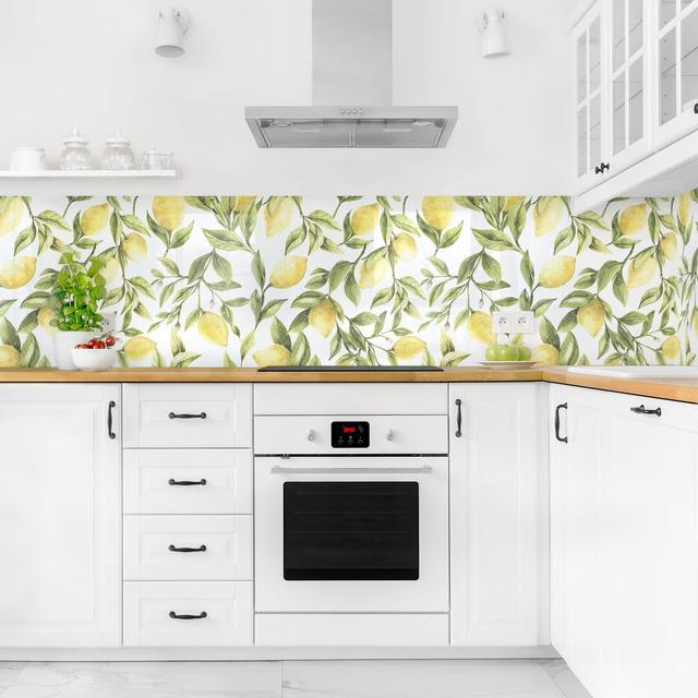 Berube 100 x 350cm PVC Tile in Yellow/Green August Grove on Productcaster.