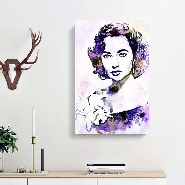 Elizabeth Taylor In Abstract - Wrapped Canvas Painting East Urban Home Size: 60cm H x 40cm W x 3cm D on Productcaster.