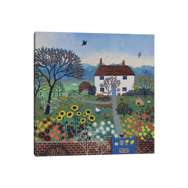 Apple Tree Cottage by Jo Grundy - Wrapped Canvas Painting Latitude Run Size: 45.72cm H x 45.72cm W x 1.91cm D on Productcaster.