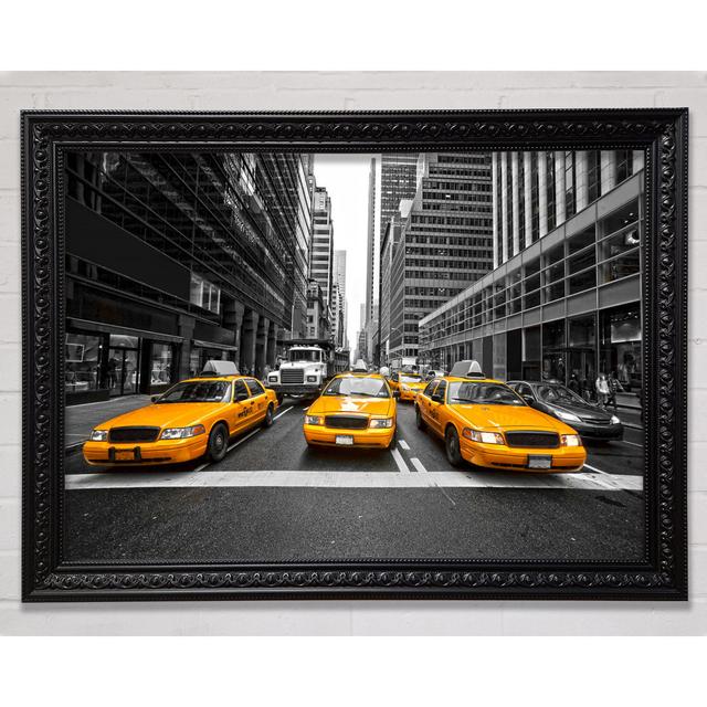 Yellow Taxi Cabs In NYC - Single Picture Frame Art Prints Ebern Designs Size: 29.7cm H x 42cm W on Productcaster.