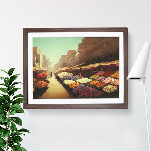 Traditional Flower Market Vol.1 - Single Picture Frame Painting Marlow Home Co. Frame Colour: Walnut Framed, Size: 34cm H x 46cm W x 2cm D on Productcaster.