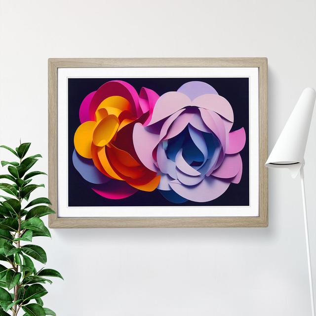 XH1022-8645X Superb Modern Flowers Abstract - Single Picture Frame Painting Metro Lane Size: 46cm H x 64cm W x 2cm D, Frame Colour: Oak on Productcaster.