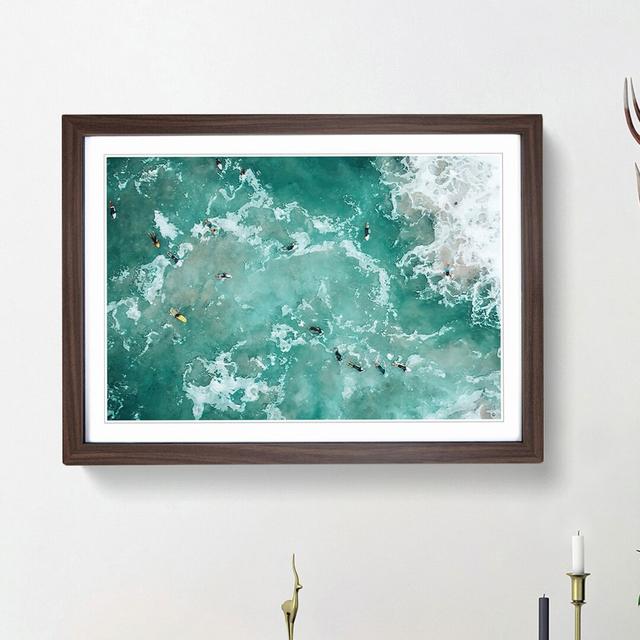 Bodyboarding in the Gold Coast Australia - Picture Frame Graphic Art Print East Urban Home Frame Option: Walnut Framed, Size: 36cm H x 48cm W x 2cm D on Productcaster.