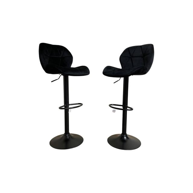 Hampton & Stewart Height Adjustable Bar Stool (Set of 2) Hampton & Stewart Upholstery Colour: Black on Productcaster.