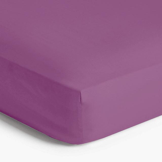 Angelka Microfiber Brushed Deep Fitted Bed Sheet Symple Stuff Colour: Purple, Size: Single (3') on Productcaster.