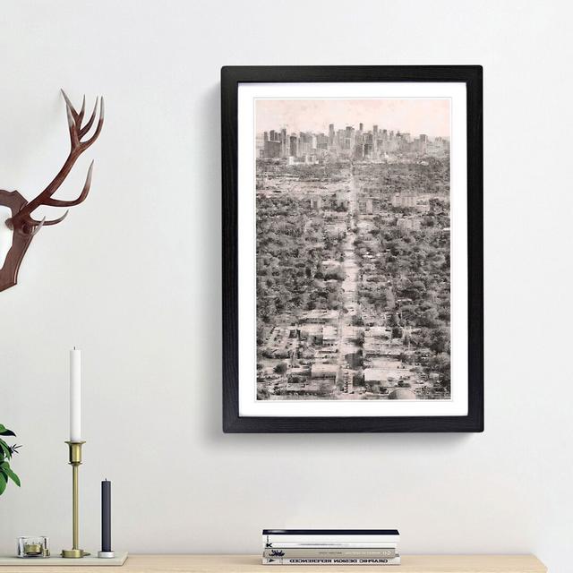 Road to the Miami Florida Skyline - Picture Frame Graphic Art Print East Urban Home Frame Option: Black Framed, Size: 45cm H x 33cm W x 2cm D on Productcaster.