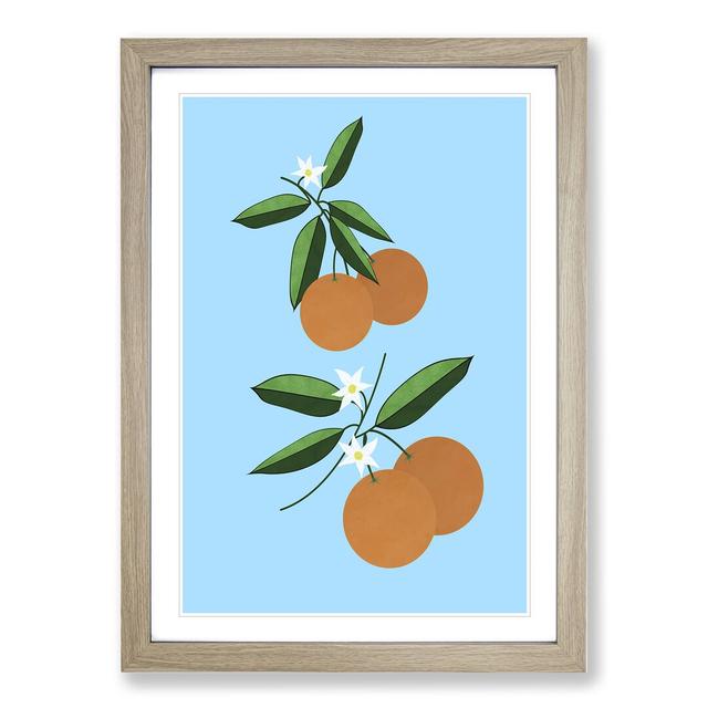 Orange Blossom Blue - Picture Frame Graphic Art East Urban Home Size: 90cm H x 65cm W x 2cm D, Frame Option: Oak Framed on Productcaster.