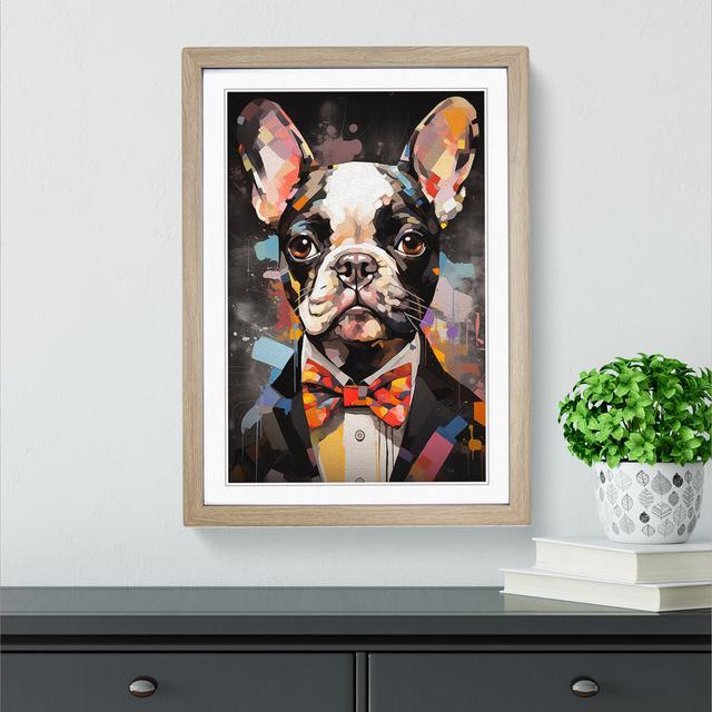 French Bulldog Dadaism Happy Larry Format: Oak Framed, Size: 34cm H x 25cm W on Productcaster.