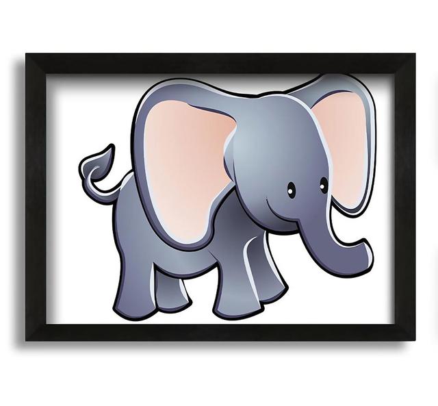 Big Eared Elephant White - Picture Frame Graphic Art on Canvas Isabelle & Max on Productcaster.