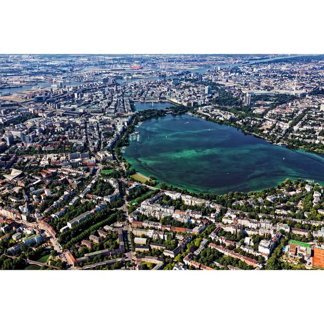 Hamburg With Alster Lake by Eyewave - Leinwanddrucke 17 Stories Größe: 80 cm H x 120 cm B x 1,8 cm T on Productcaster.