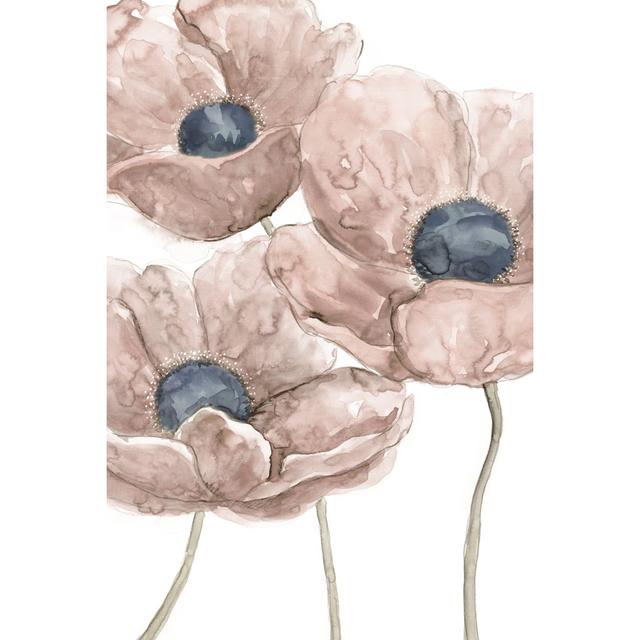 Neutral Watercolour Poppies - Wrapped Canvas Painting ClassicLiving Size: 30cm H x 20cm W x 3.8cm D on Productcaster.