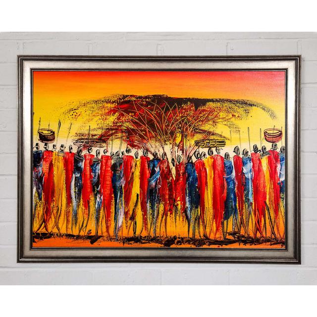 African Tribe Offering - Print Ophelia & Co. Size: 59.7cm H x 84.1cm W x 1.5cm D, Format: Natural Framed Paper on Productcaster.