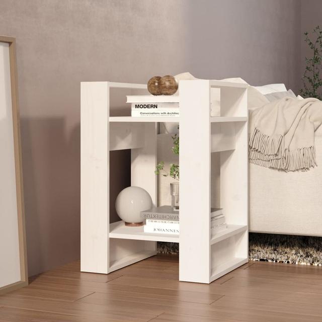 Gamin 57Cm H x 41Cm W Solid Wood Etagere Bookcase Ebern Designs Colour: White on Productcaster.