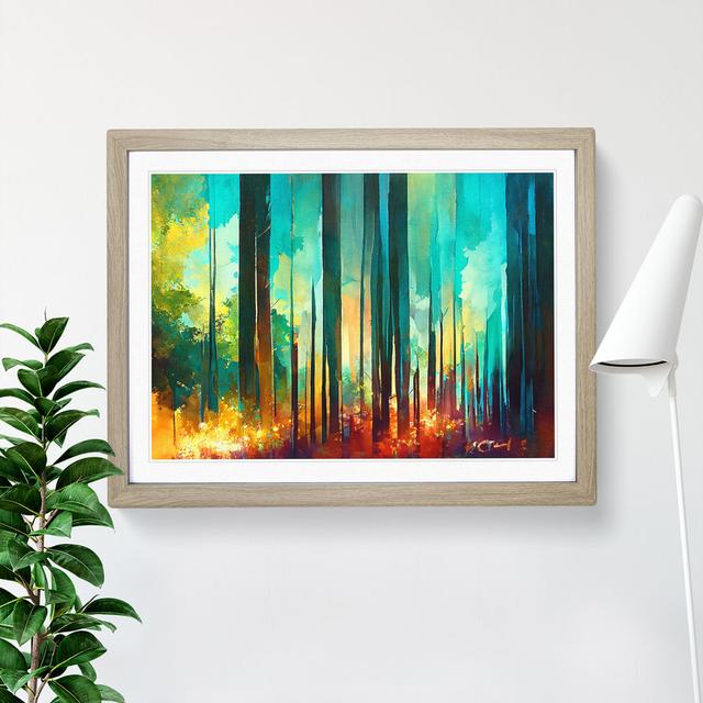 Pretty Abstract Forest Vol.5 - Picture Frame Graphic Art Alpen Home Size: 46cm H x 64cm W, Frame Colour: brown on Productcaster.