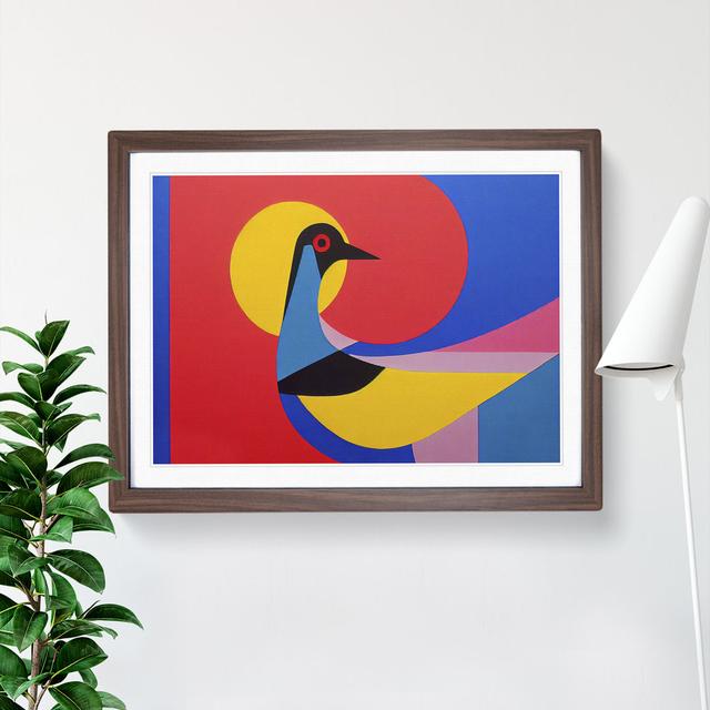 Dove Bird Abstract Vol.2 - Picture Frame Graphic Art Marlow Home Co. Frame Colour: Walnut, Size: 25cm H x 34cm W on Productcaster.