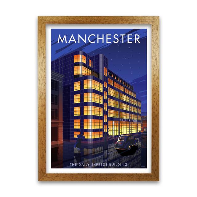 'Manchester Express' Graphict Art East Urban Home Size: 29.7 cm H x 21 cm W x 5 cm D, Frame Options: Oak on Productcaster.