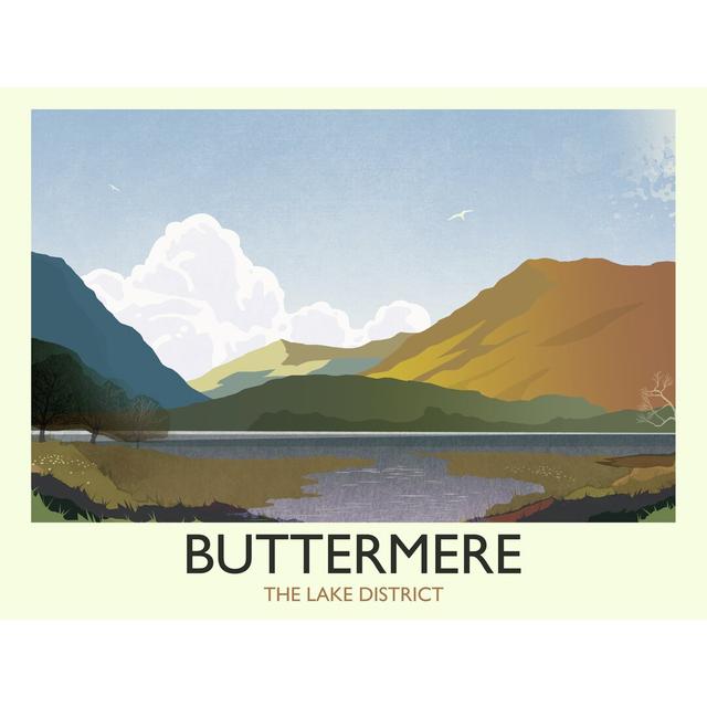 'Buttermere Lake District' Graphic Art George Oliver Frame Options: No Frame, Size: 40cm H x 50cm W x 1cm D on Productcaster.