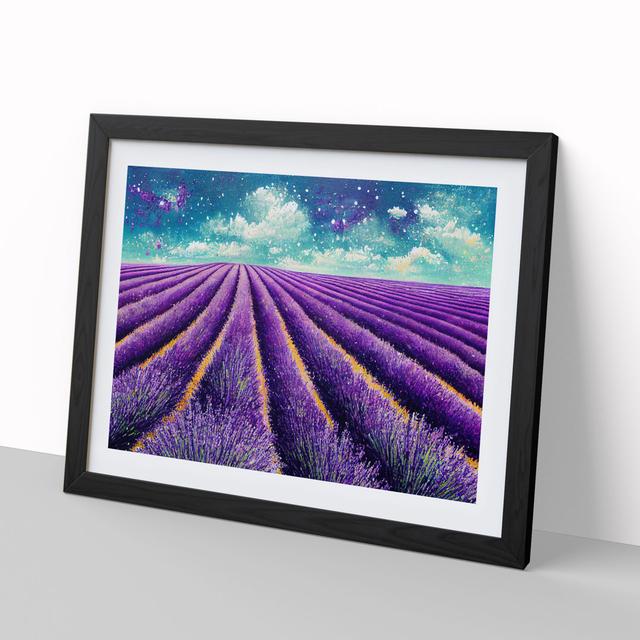 Brilliant Lavender Flower Field - Picture Frame Graphic Art Lily Manor Size: 46cm H x 64cm W x 2cm D, Frame Colour: Black Framed on Productcaster.