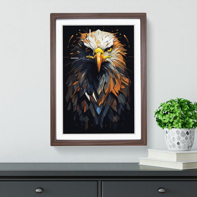 Eagle Geometric - Single Picture Frame Print on Wood Alpen Home Format: Walnut Framed, Size: 64cm H x 46cm W on Productcaster.