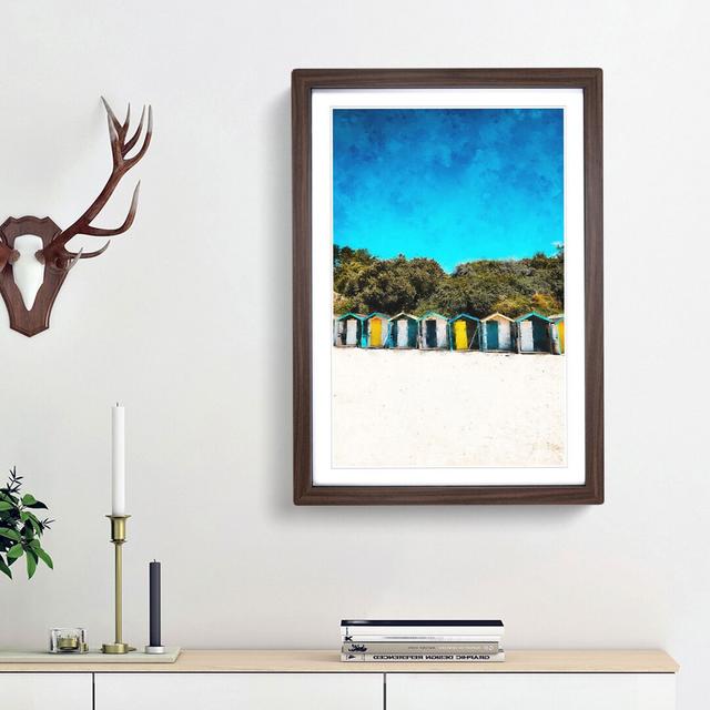 Swanpool Beach Huts in Falmouth - Picture Frame Graphic Art Print East Urban Home Frame Option: Walnut Framed, Size: 63cm H x 45cm W x 2cm D on Productcaster.