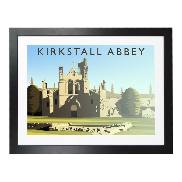 Kirkstall Abbey - Graphic Art Print on Paper 17 Stories Size: 40cm H x 50cm W x 3cm D, Frame Option: Black Framed on Productcaster.