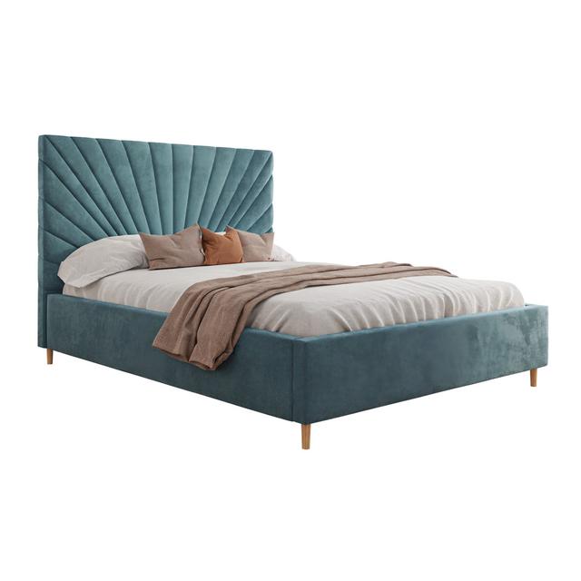 Ahu Upholstered Platform Bed Canora Grey Colour: Blue, Bed Size: 180 x 200cm on Productcaster.