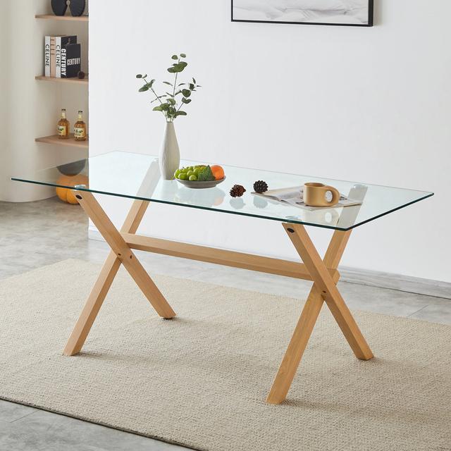 Cullompton Glass Top Dining Table Hallowood Furniture on Productcaster.